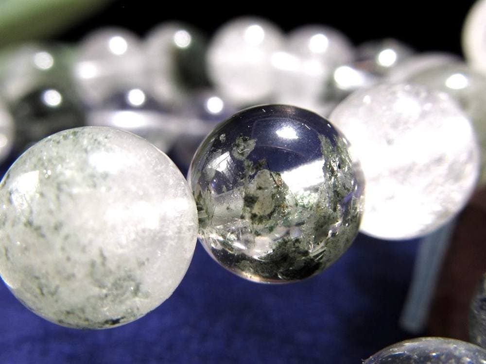 マニハール クォーツ ブレスレット ビーズ石 ヒマラヤ山脈 水晶 クローライト ガーデン