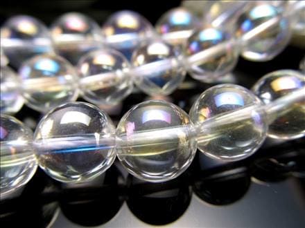 一連,コスモオーラ,蒸着水晶,ビーズ,レインボーオーラ