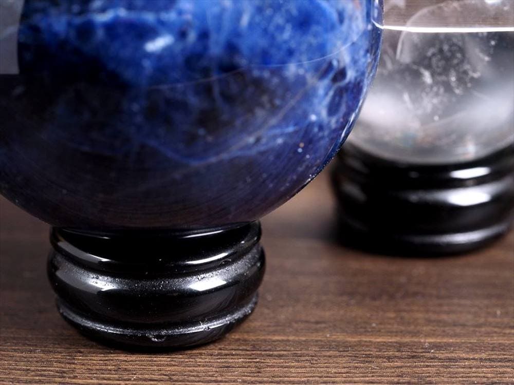 丸玉台座 オブシディアン 天然石製 円形 台座