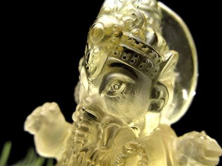 ガネーシャ シトリン 彫刻置物 夢をかなえる象 天然石