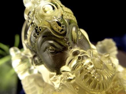 ガネーシャ シトリン 彫刻置物 夢をかなえる象 天然石
