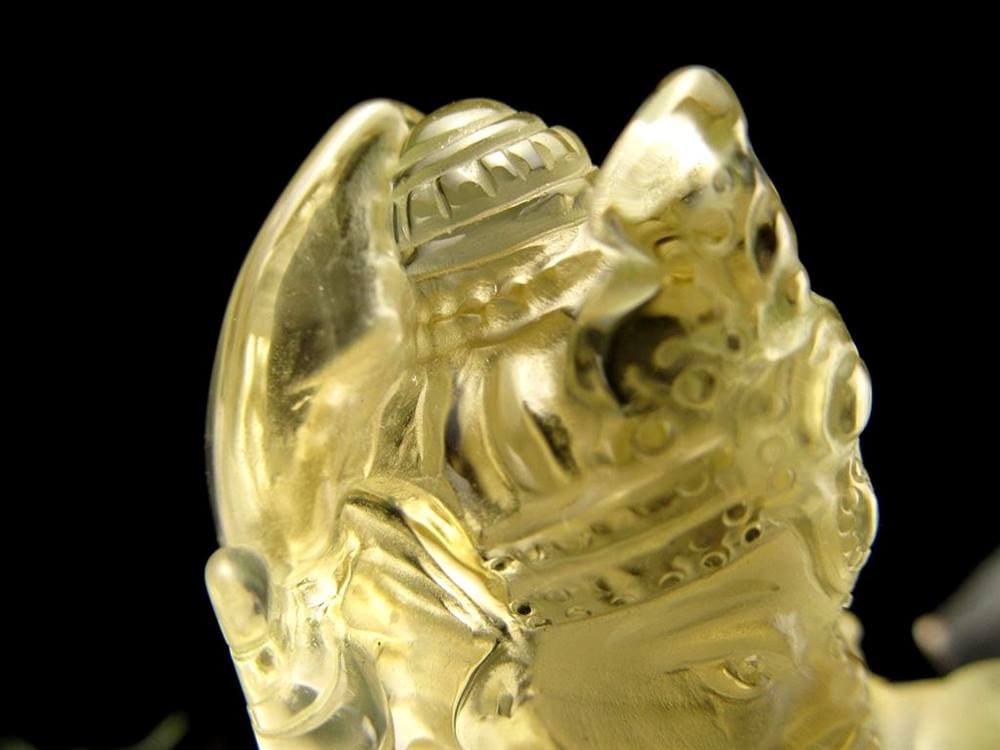 ガネーシャ シトリン 彫刻置物 夢をかなえる象 天然石