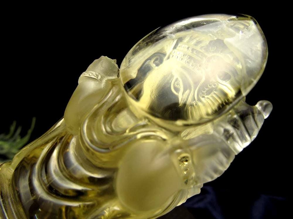 ガネーシャ シトリン 彫刻置物 夢をかなえる象 天然石
