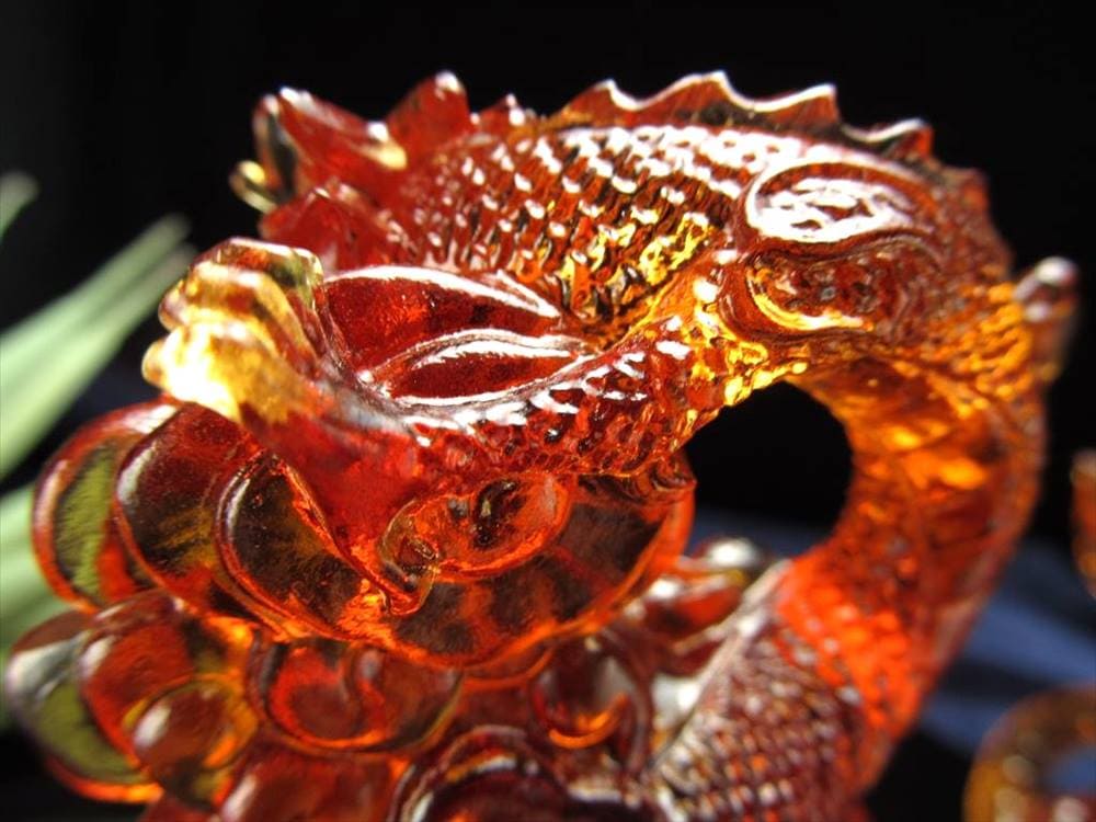 クリスタルガラス 置物 龍 ドラゴン 5本爪