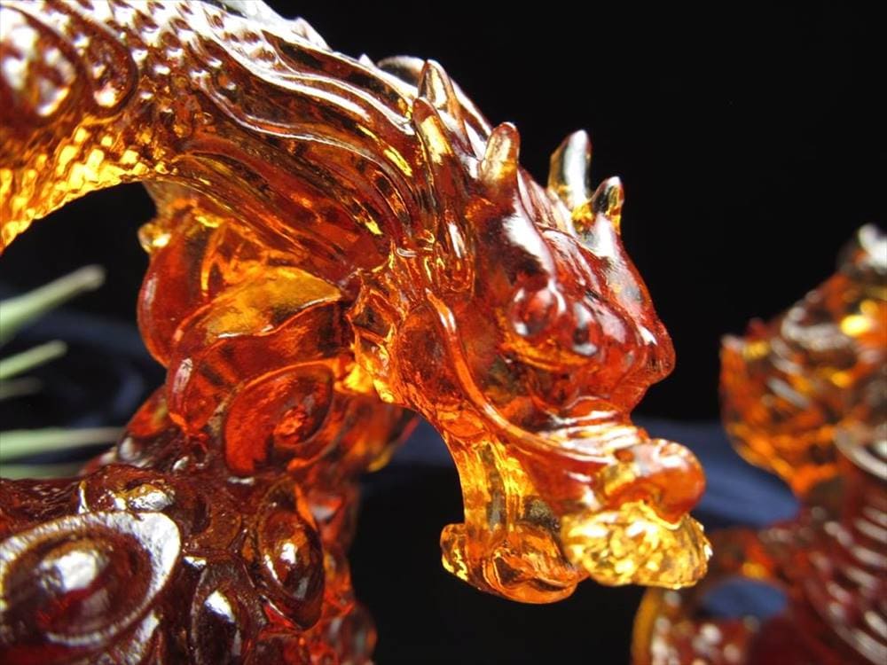 クリスタルガラス 置物 龍 ドラゴン 5本爪