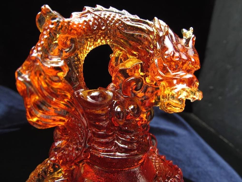 クリスタルガラス 置物 龍 ドラゴン 5本爪