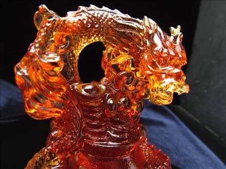 クリスタルガラス 置物 龍 ドラゴン 5本爪