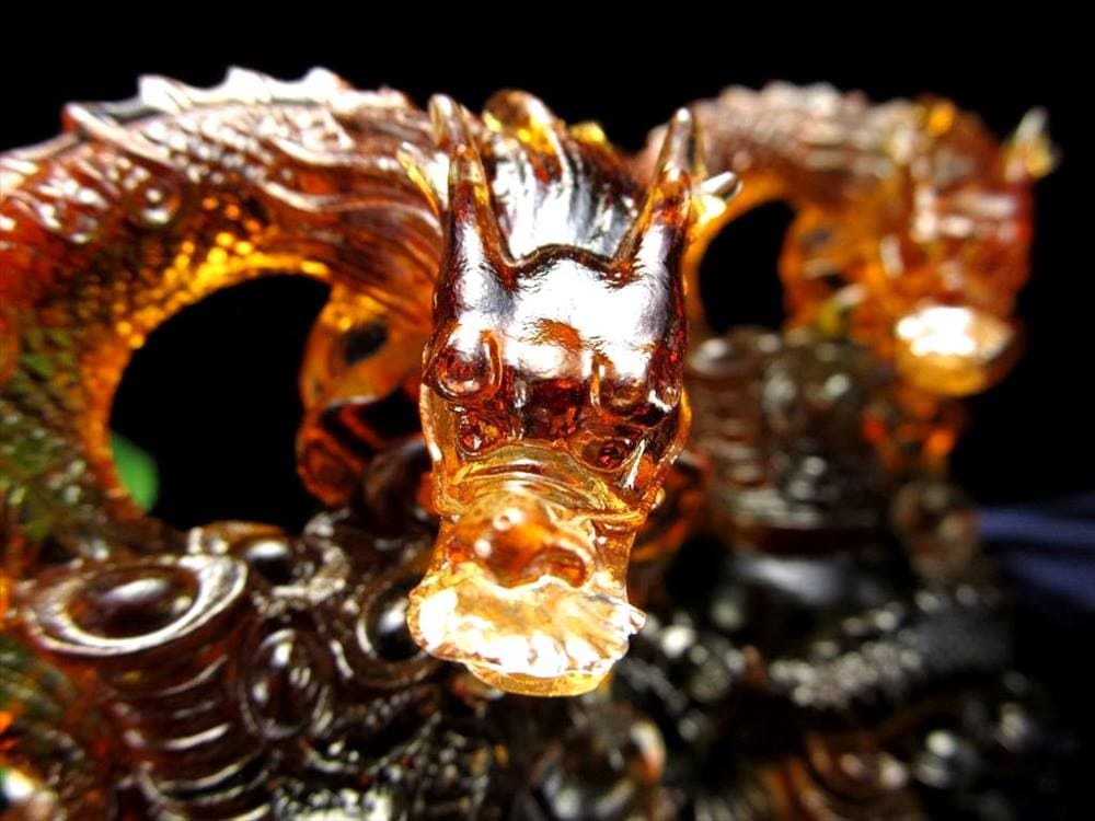 クリスタルガラス,置物,龍,ドラゴン,5本爪