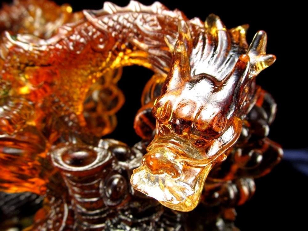 クリスタルガラス,置物,龍,ドラゴン,5本爪