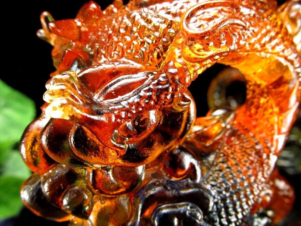 クリスタルガラス,置物,龍,ドラゴン,5本爪