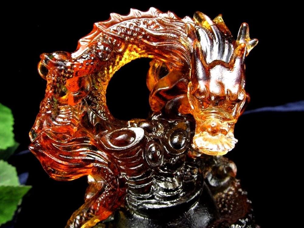 クリスタルガラス,置物,龍,ドラゴン,5本爪