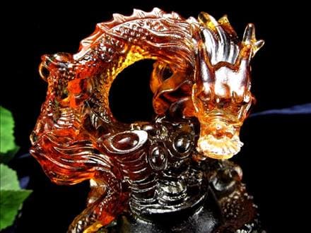 クリスタルガラス,置物,龍,ドラゴン,5本爪