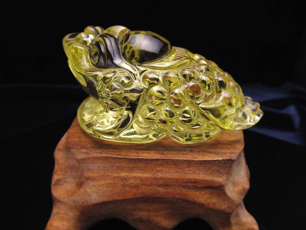シトリン 銭蛙 彫刻 置物 ブラジル産