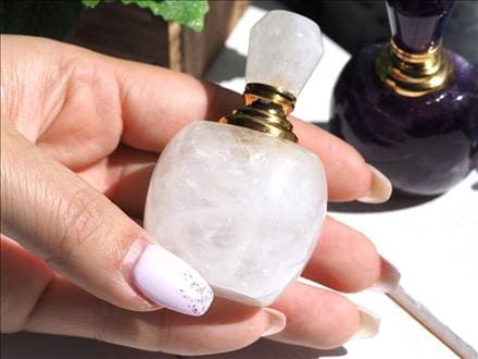 天然石アロマボトル 天然石香水瓶 ローズクォーツ 水晶 アメジスト