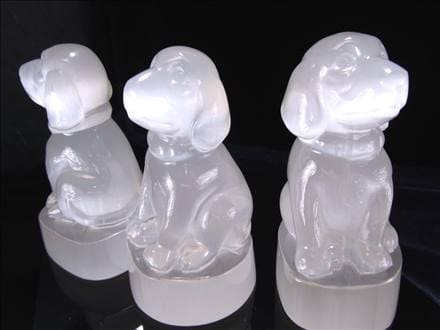 セレナイト 彫刻 置物 犬 ドッグ