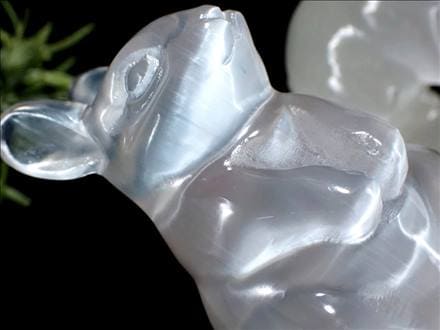 セレナイト 彫刻 置物 兎 ウサギ