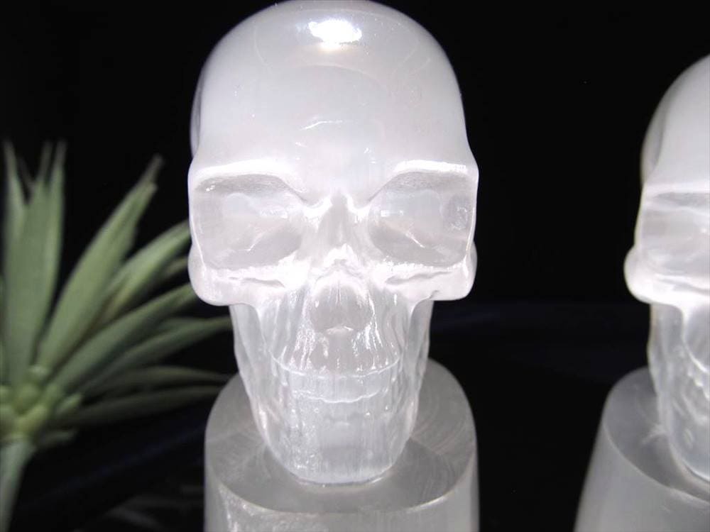 セレナイト 彫刻 置物 髑髏 ドクロ スカル