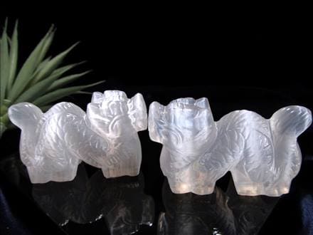 セレナイト 彫刻 置物 辰年 龍