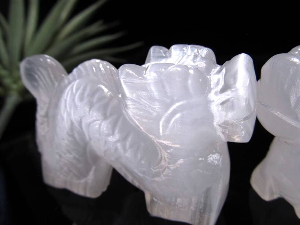 セレナイト 彫刻 置物 辰年 龍