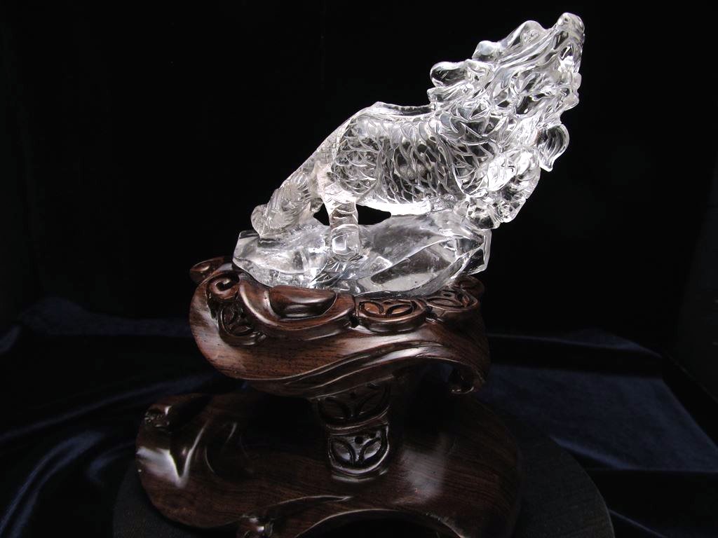 高透明 ヒマラヤ 綺麗☆天然水晶 手彫り 銭蛙