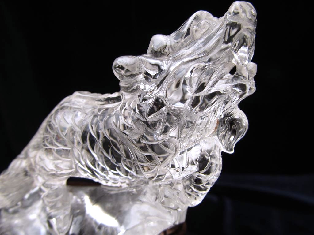 天然石高品質高透明‼️水晶 手彫り 白菜の形に彫刻した物 白水晶