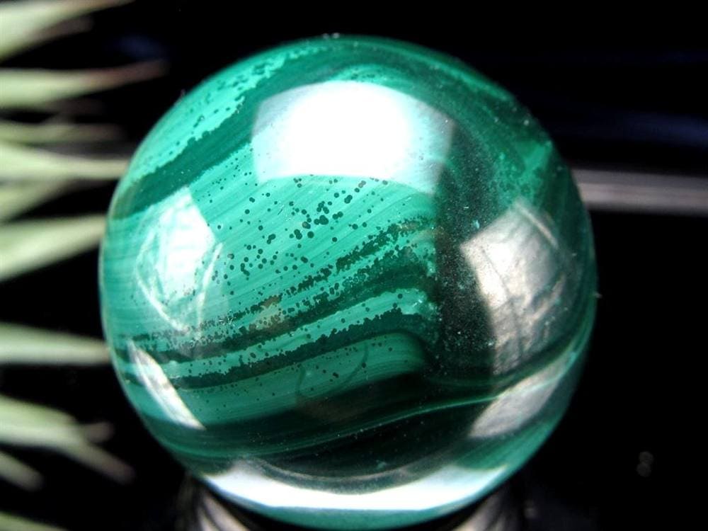 天眼 マラカイト 孔雀石 丸玉 置物 スフィア