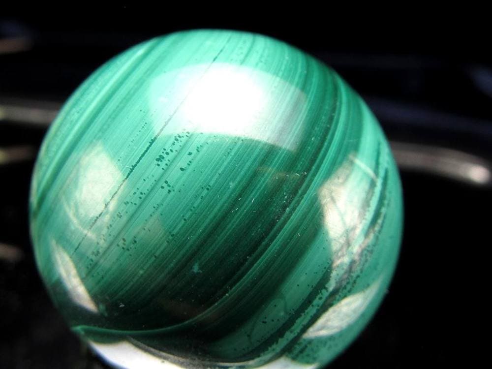 天眼 マラカイト 孔雀石 丸玉 置物 スフィア