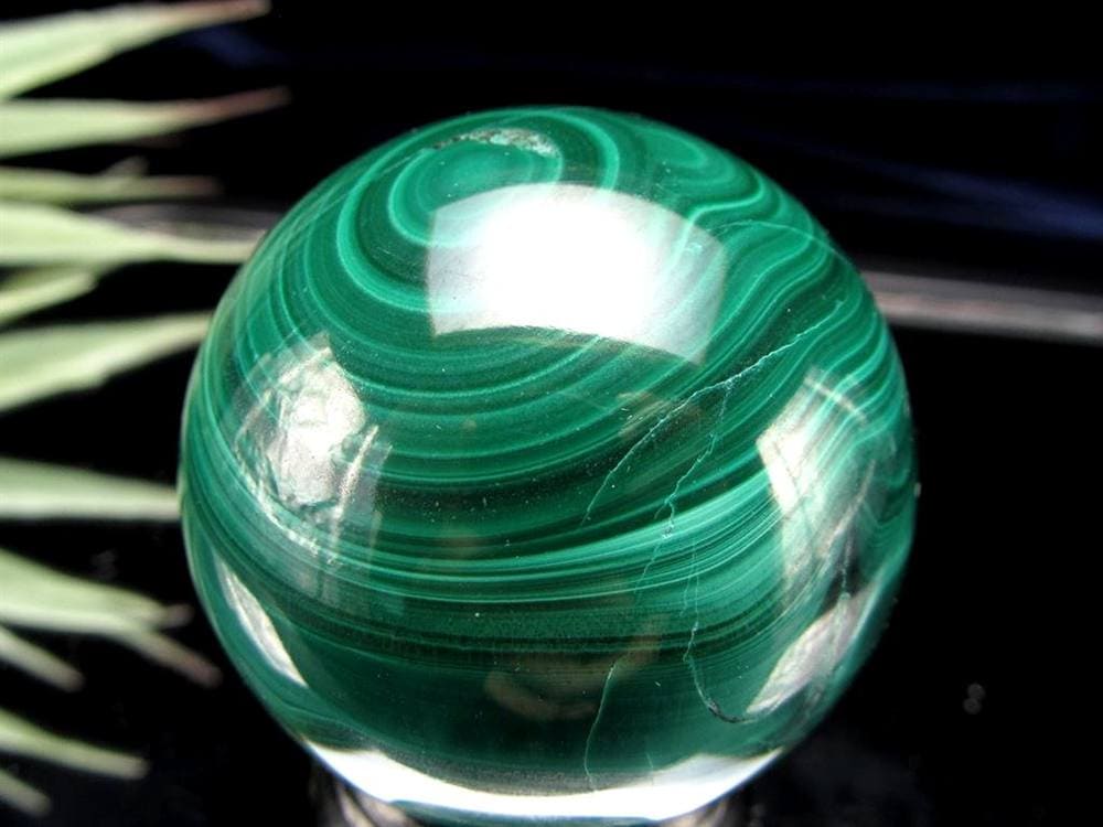 天眼 マラカイト 孔雀石 丸玉 置物 スフィア