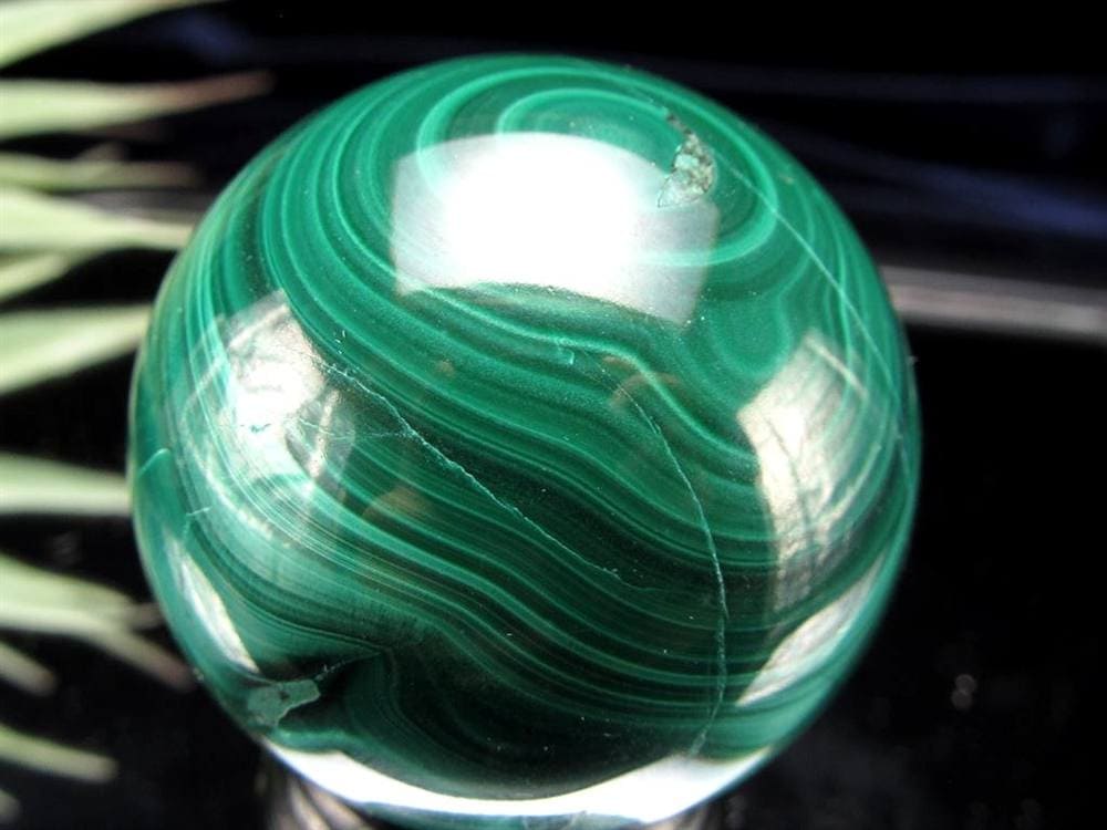 天眼 マラカイト 孔雀石 丸玉 置物 スフィア