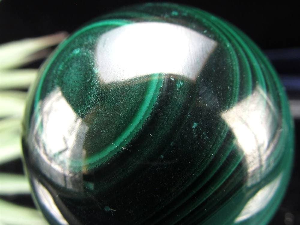 天眼 マラカイト 孔雀石 丸玉 置物 スフィア