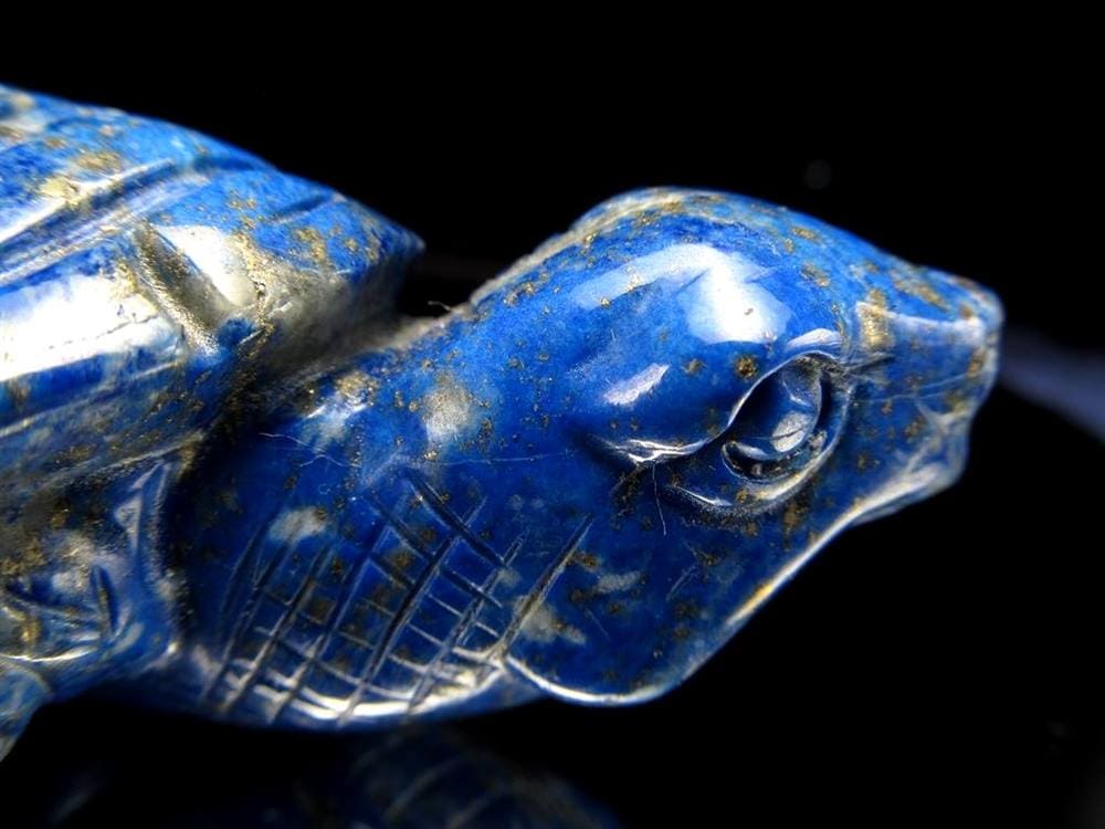 ラピスラズリ 青金石 彫刻置物 亀 天然石