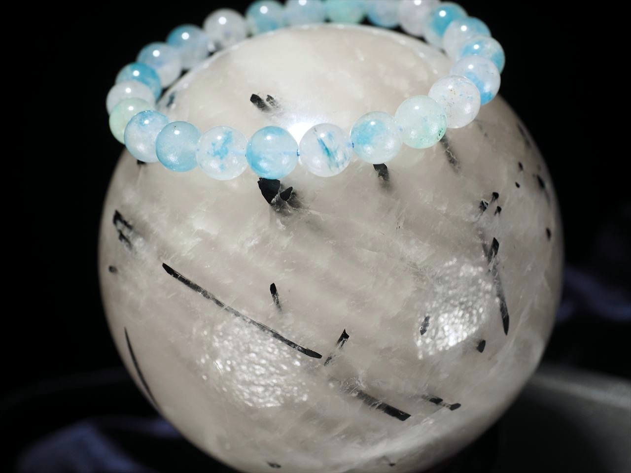 ブラックトルマリンインクォーツ丸玉