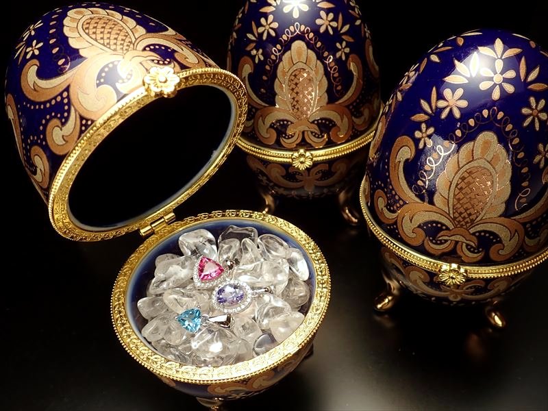 Meissen　マイセン　卵型ジュエリーボックス　大·小　置物　オブジェ　陶器 Meissen マイセン 卵型ジュエリーボックス 大·小 置物 オブジェ 陶器