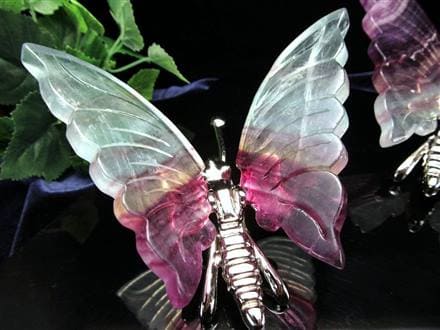 フローライト 蛍石 バタフライ 蝶 置物