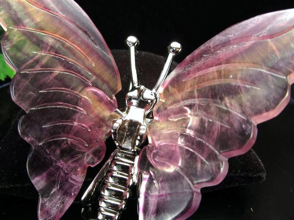 フローライト 蛍石 バタフライ 蝶 置物