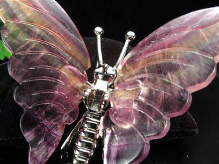 フローライト 蛍石 バタフライ 蝶 置物