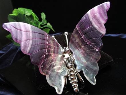 フローライト 蛍石 バタフライ 蝶 置物