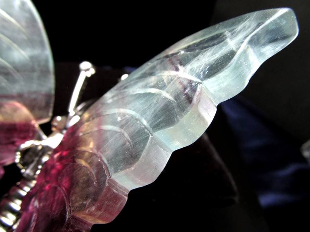 フローライト 蛍石 バタフライ 蝶 置物