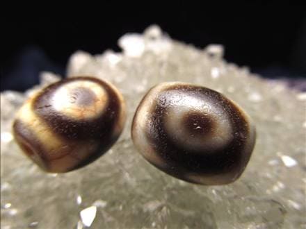 至純 朱砂 馬蹄痕 小天珠 虎牙三眼天珠
