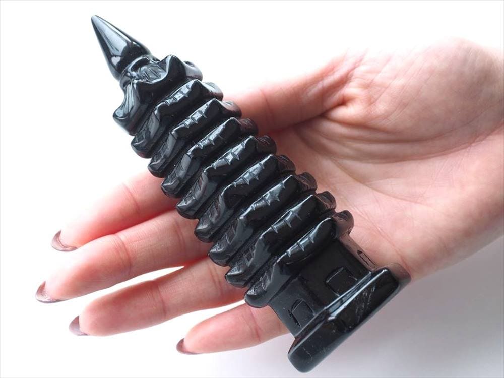 学業 文昌塔  オブシディアン 置物 風水アイテム