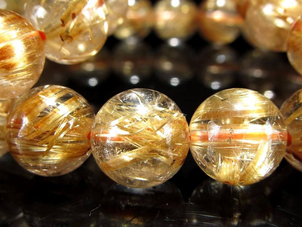 ゴールド ルチル クォーツ ブレスレット 金運