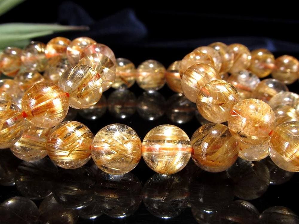 ゴールド ルチル クォーツ ブレスレット 金運