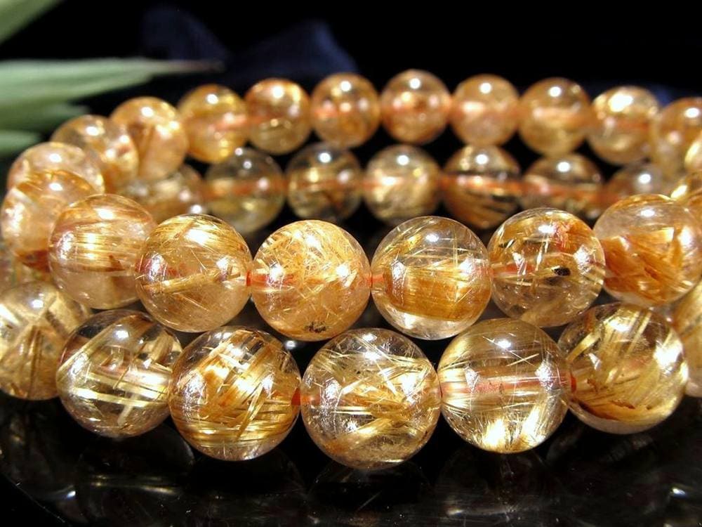 ゴールド ルチル クォーツ ブレスレット 金運
