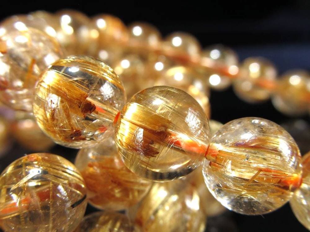 ゴールド ルチル クォーツ ブレスレット 金運