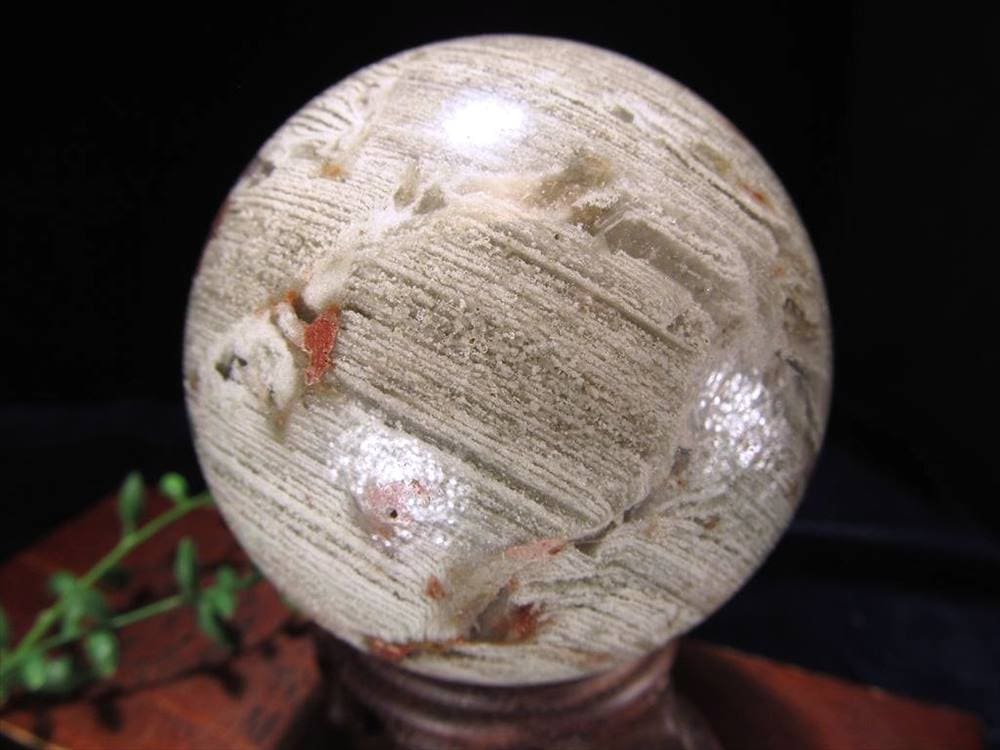 千層 ガーデンファントム クォーツ 丸玉 置物