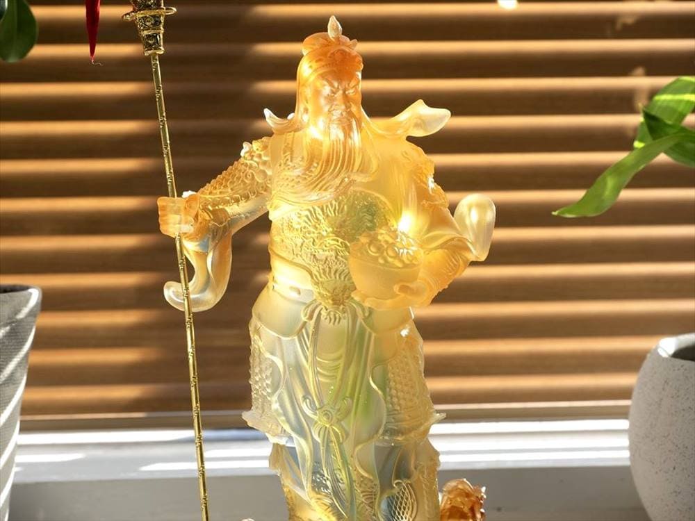 関羽 クリスタルガラス 三国志 元宝 開運