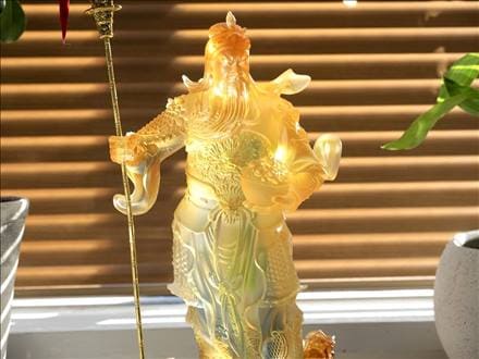 関羽 クリスタルガラス 三国志 元宝 開運