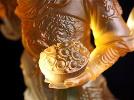 関羽 クリスタルガラス 三国志 元宝 開運