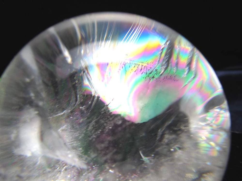 水晶 クリスタル 丸玉 スフィア レインボー