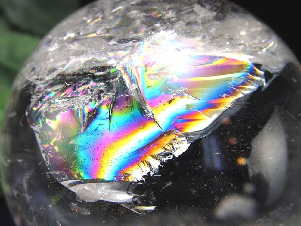 水晶 クリスタル 丸玉 スフィア レインボー